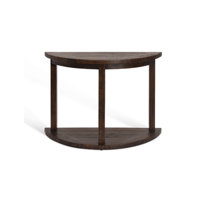 Oxhill Curved Console Table - Antique Brown