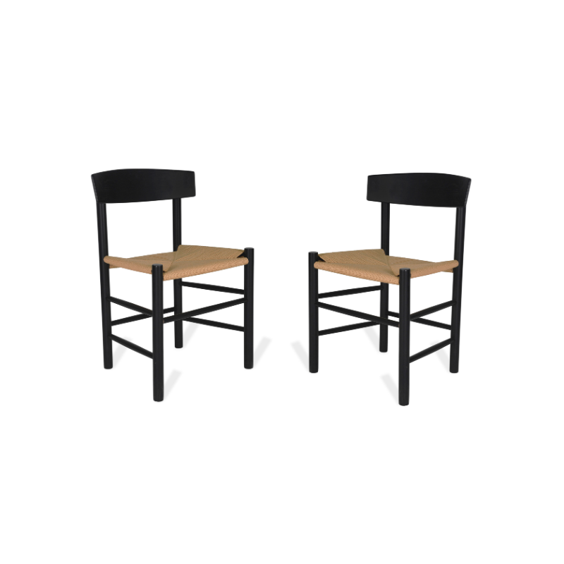 Pair of Longworth Oak Chair - Black