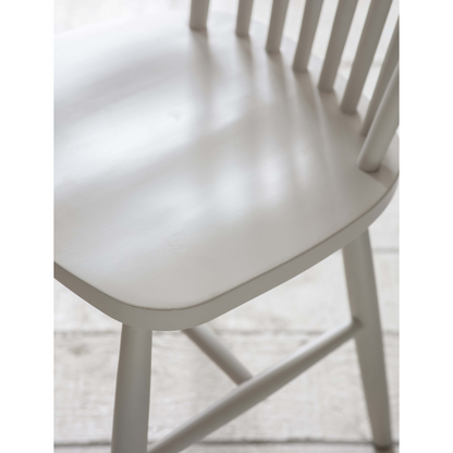 Pair of Spindle Back Chairs - Lily White