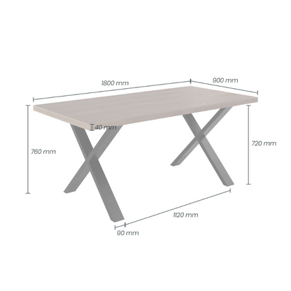 Pershore Dining Table - Grey