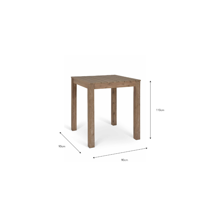 Porthallow Acacia Square Bar Table - Natural