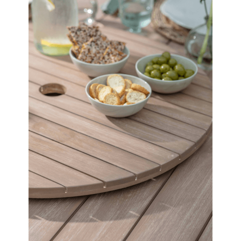 Porthallow Lazy Susan Round Dining Table - Natural