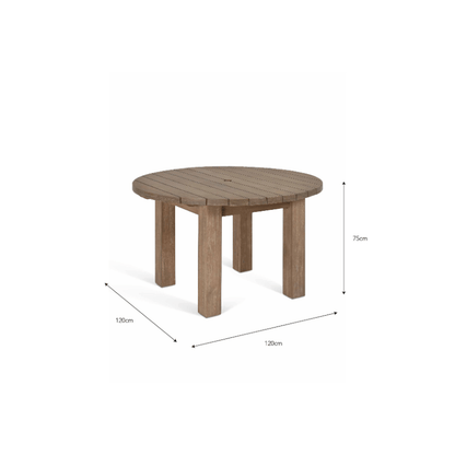 Porthallow Natural Round Dining Table - Medium