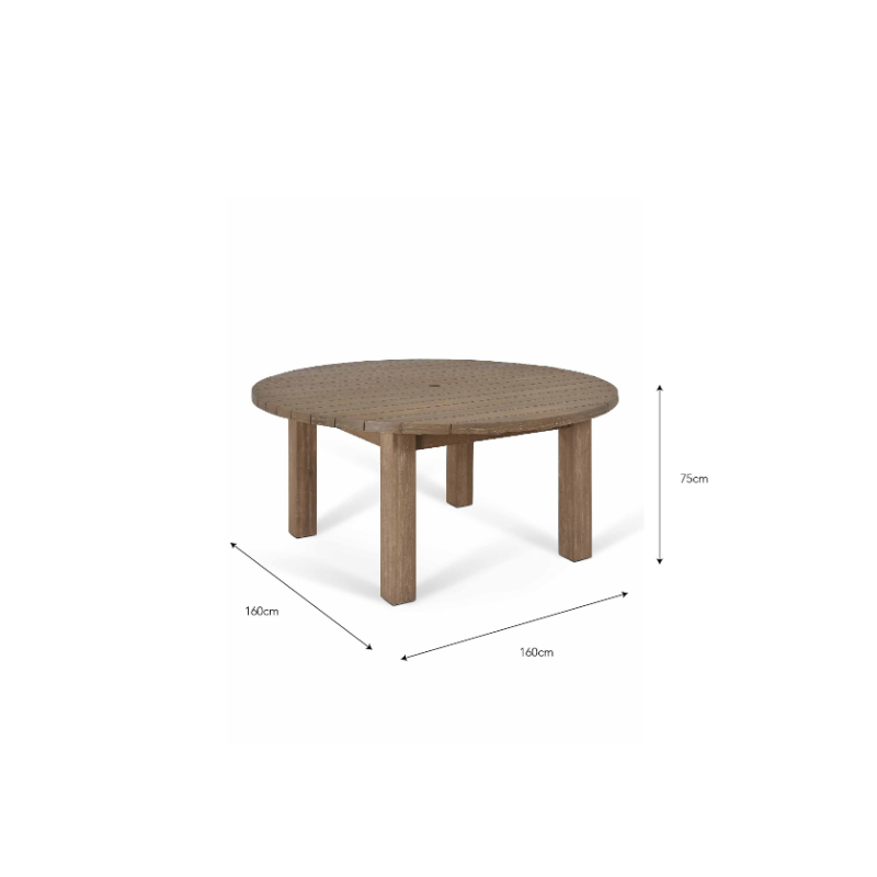 Porthallow Round Dining Table - Natural - Large