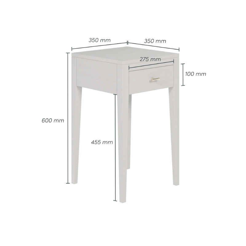 Radford 1 Drawer Bedside - Grey