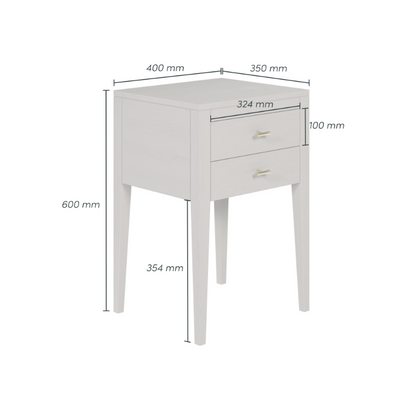 Radford 2 Drawers Bedside - Grey