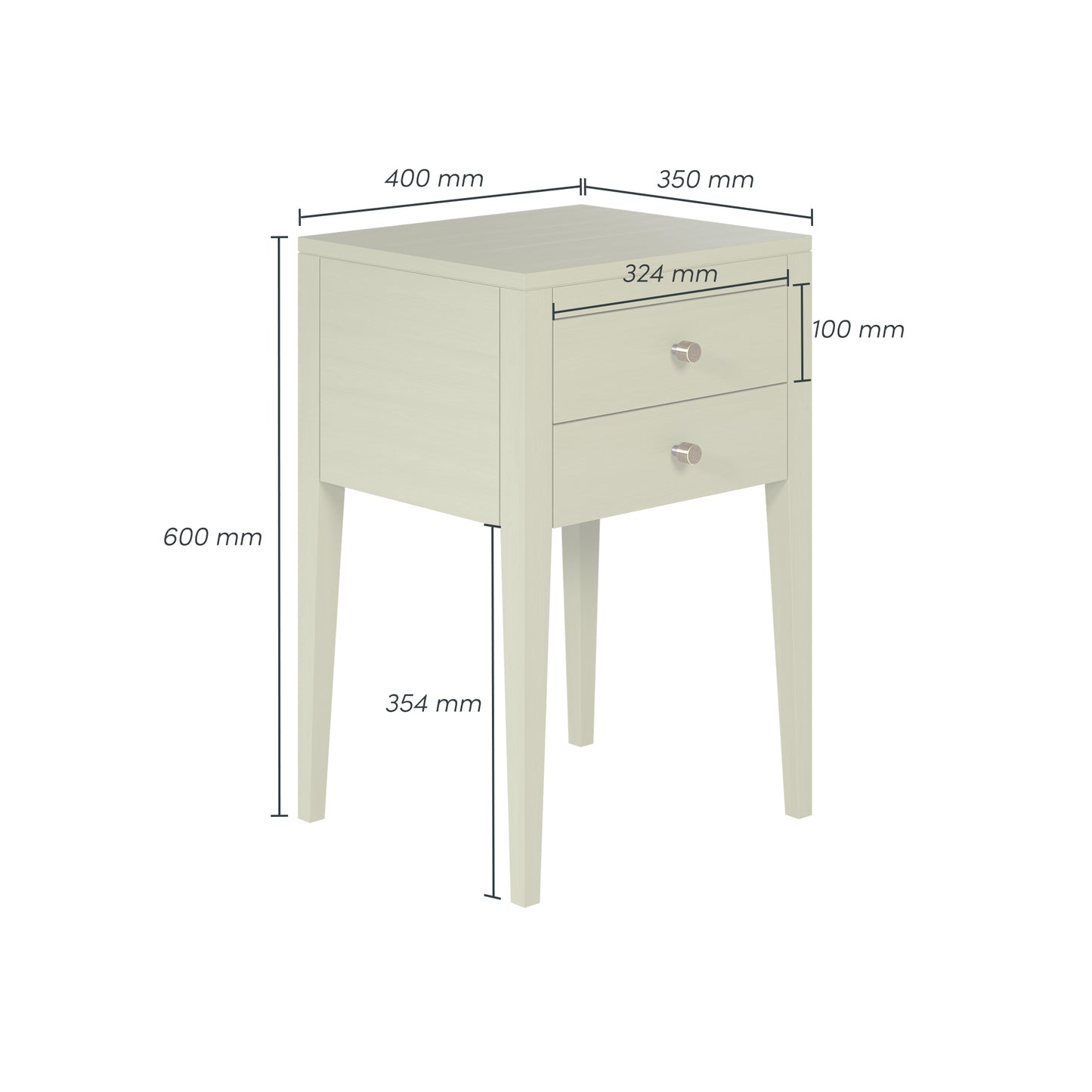 Radford 2 Drawers Bedside - Lichen