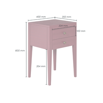 Radford 2 Drawers Bedside - Red