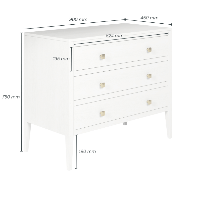 Radford Chest of Drawers - White