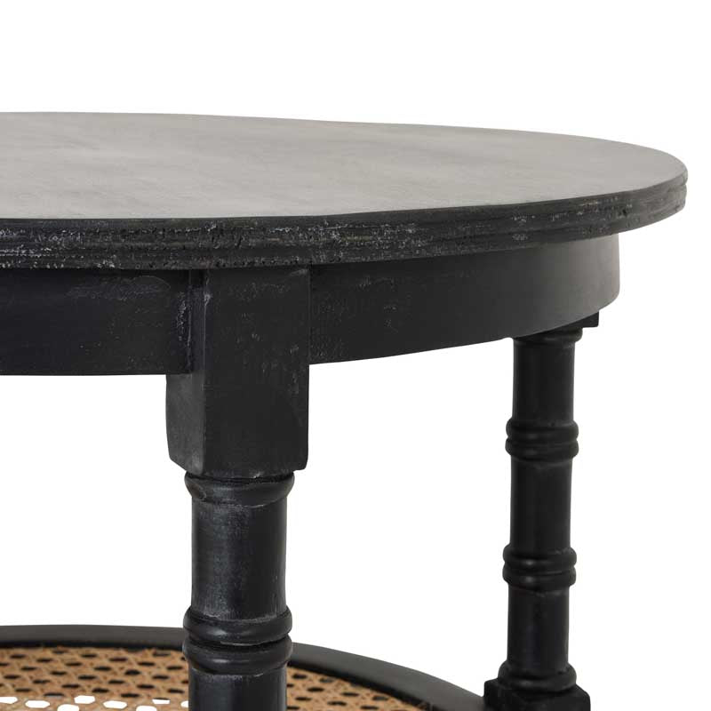 Raffles Black Tall Round Side Table