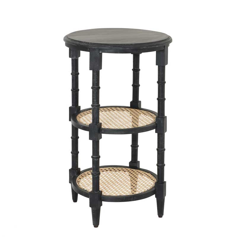 Raffles Black Tall Round Side Table