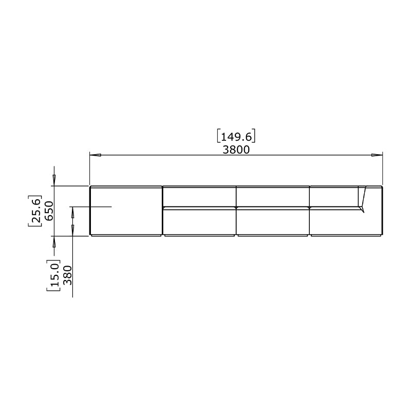 Relax Modular 6 L-Sectional Corner Sofa