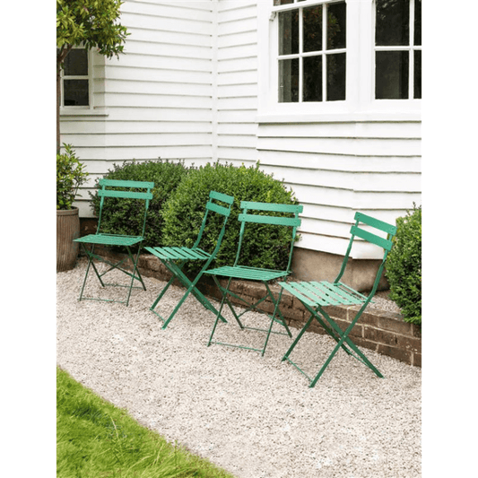 Set of 4 Rive Steel Droite Bistro Chairs - Foliage Greeen