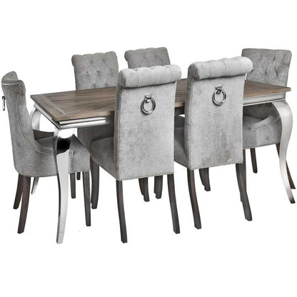 Silver High Wing Ring Backed Dining Chair