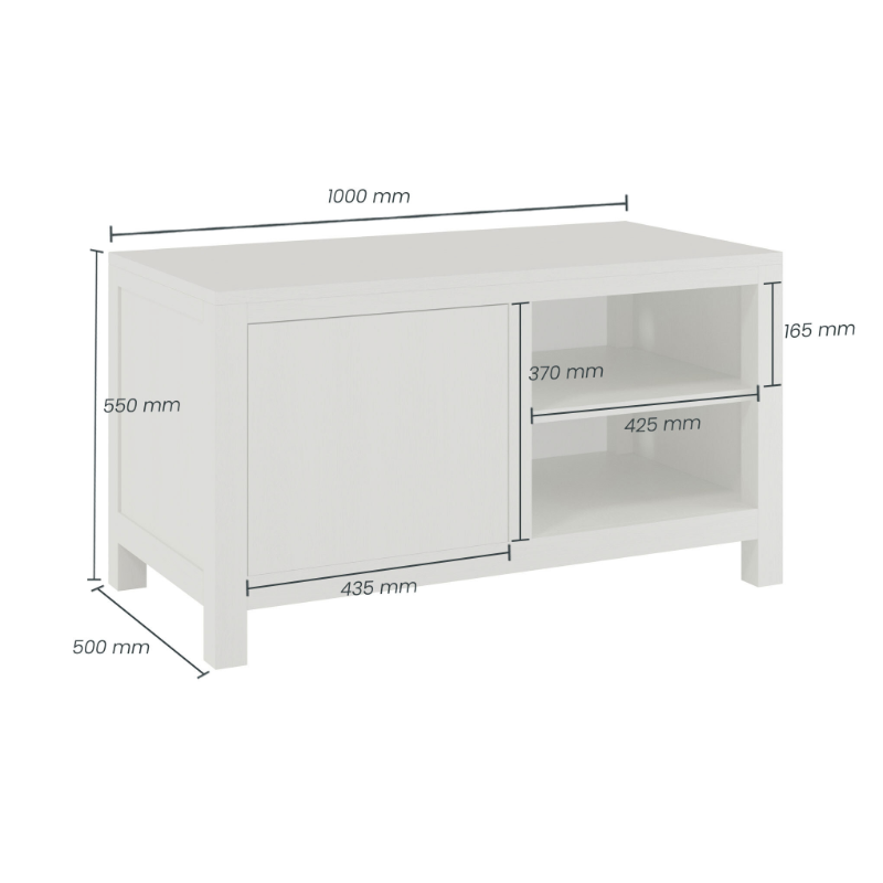 Small Flyford TV Unit - Grey