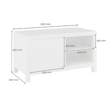 Small Flyford TV Unit - White