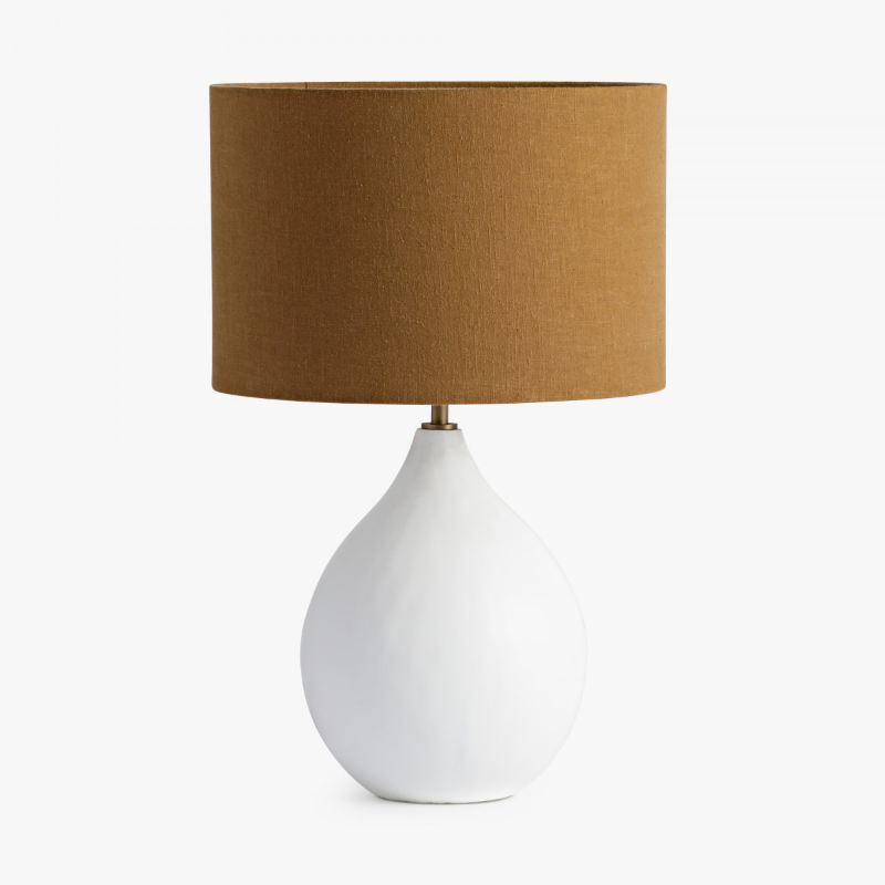 Small Round Gesso Lamp