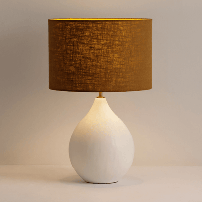 Small Round Gesso Lamp