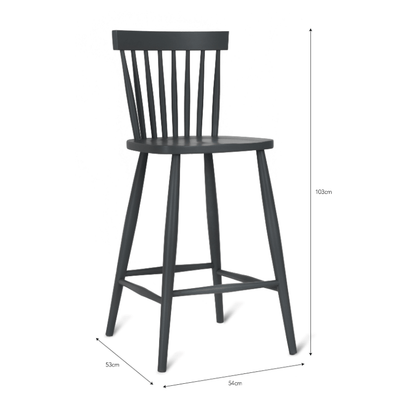 Spindle Bar Stool - Carbon