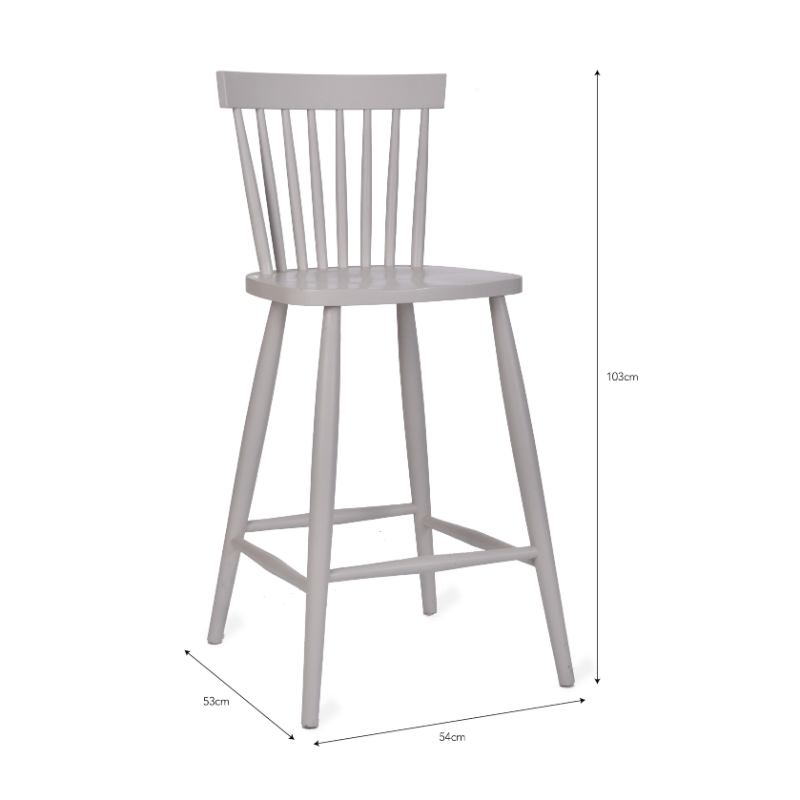 Spindle Bar Stool - Lily White