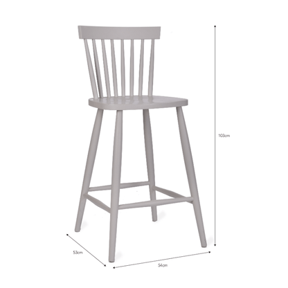 Spindle Bar Stool - Lily White