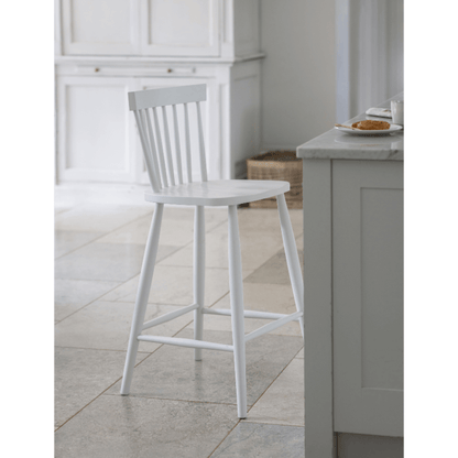 Spindle Bar Stool - Lily White