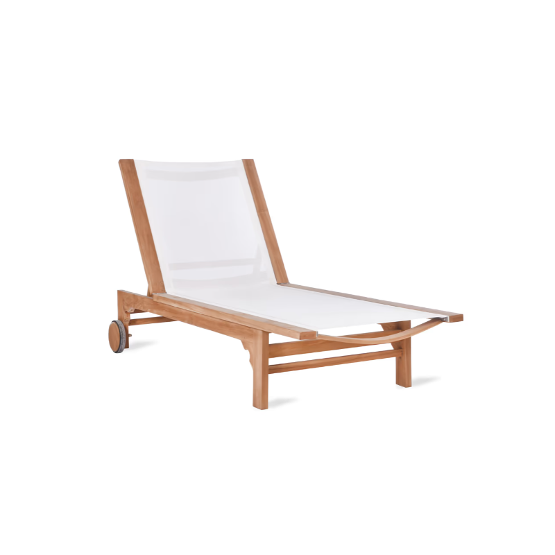 Teak Porthmore Lounger - White