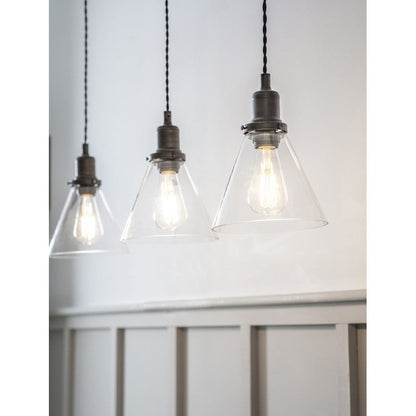 Trio of Hoxton Cone Pendant Light - Antique Bronze