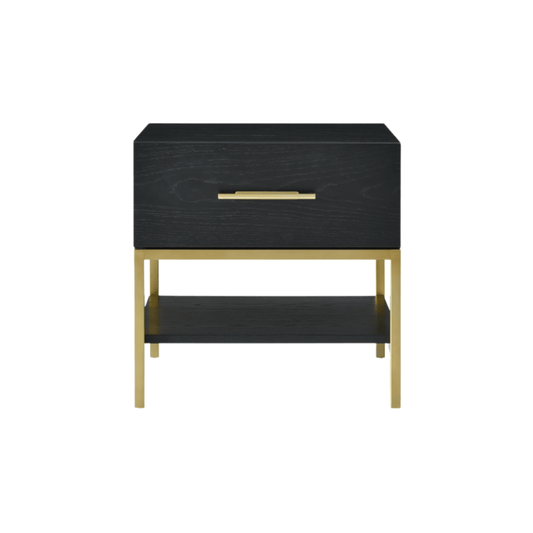 Tulip Single Wenge Drawer Bedside - Black Stained Oak