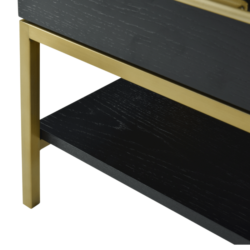 Tulip Single Wenge Drawer Bedside - Black Stained Oak