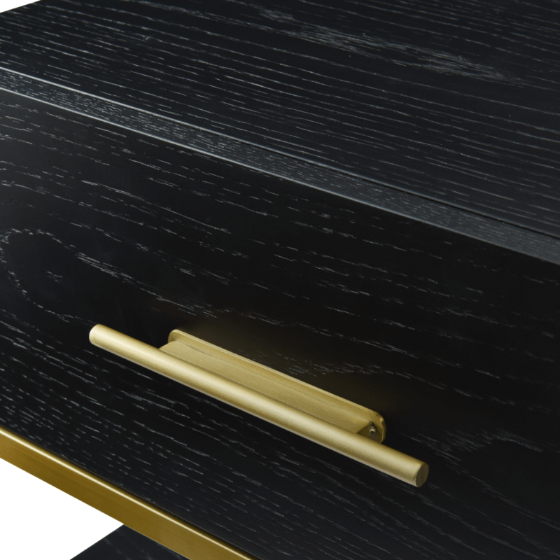 Tulip Single Wenge Drawer Bedside - Black Stained Oak