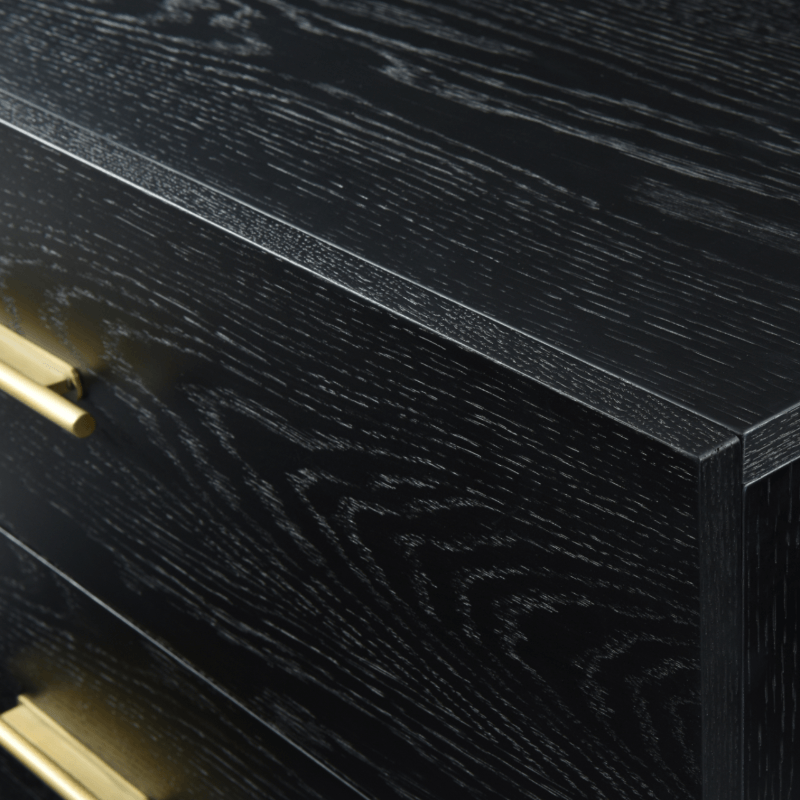 Tulip Wenge 3 Drawer Chest - Black Stained Oak