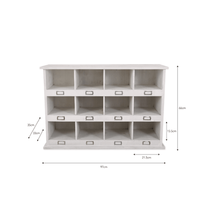 Whitewash Chedworth Shoe Locker - Large