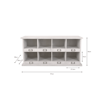 Whitewash Chedworth Shoe Locker - Medium