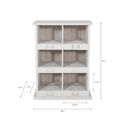 Whitewash Chedworth Shoe Locker - Small