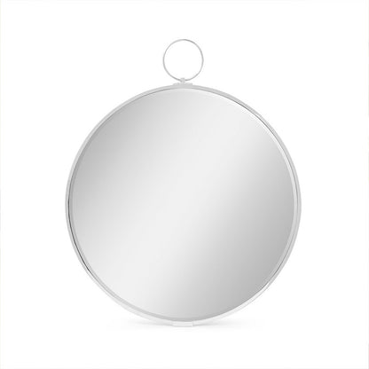 Avalone Round Wall Mirror in Nickel Finish