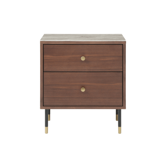 Willow Bedside Double Drawer - Timber Tobacco