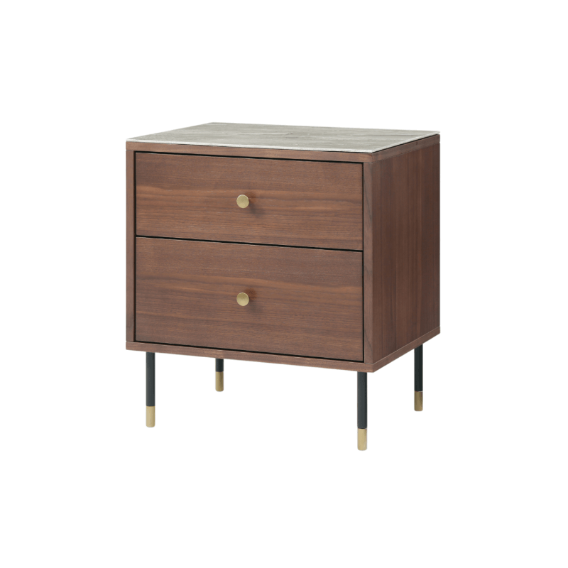 Willow Bedside Double Drawer - Timber Tobacco