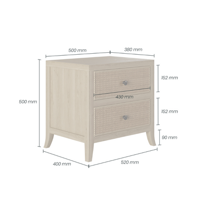 Witley Bedside Table - 2 Drawers