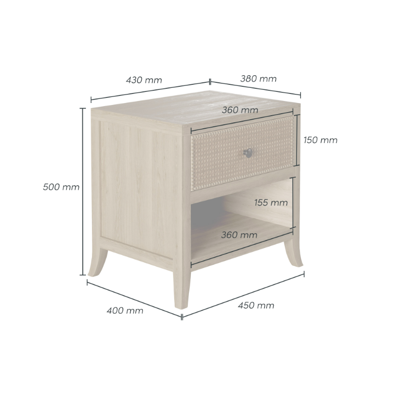 Witley Bedside Table - One Drawer