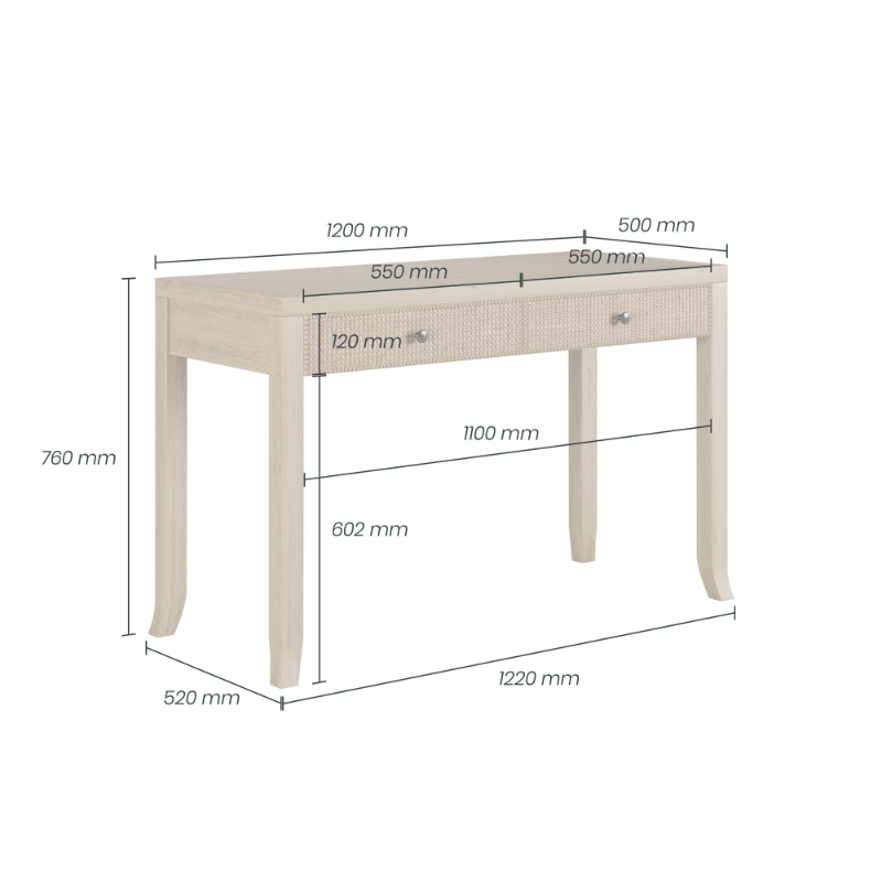 Witley Desk - 2 Drawers