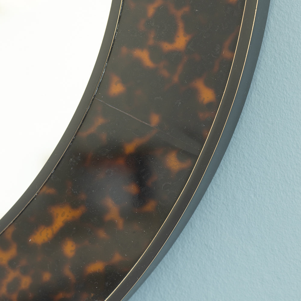 Arno Medium Round Mirror Tortoiseshell Finish