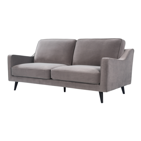 Daffy 2.5 Seat Sofa Stone Grey Velvet