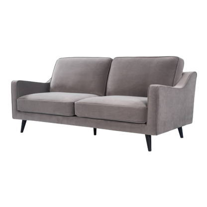 Daffy 2.5 Seat Sofa Stone Grey Velvet