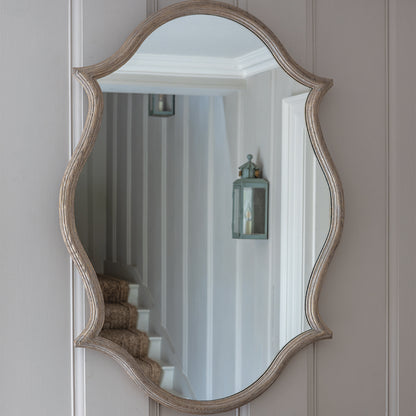 Downton Mirror Gilded White Oak