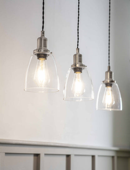 Trio of Hoxton Domed Pendant Lights - Antique Bronze