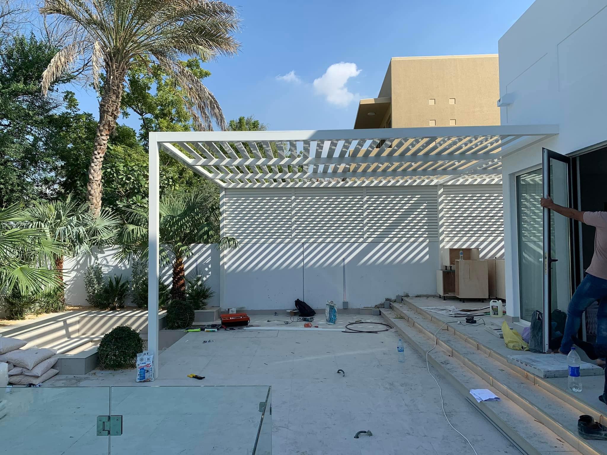 Outdoor gazebo design fabricated in aluminium in Dubai