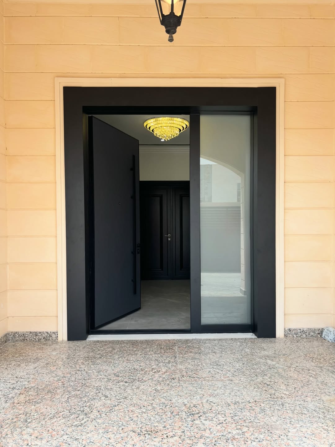 Automatic sliding doors at a commercial entrance in Dubai
